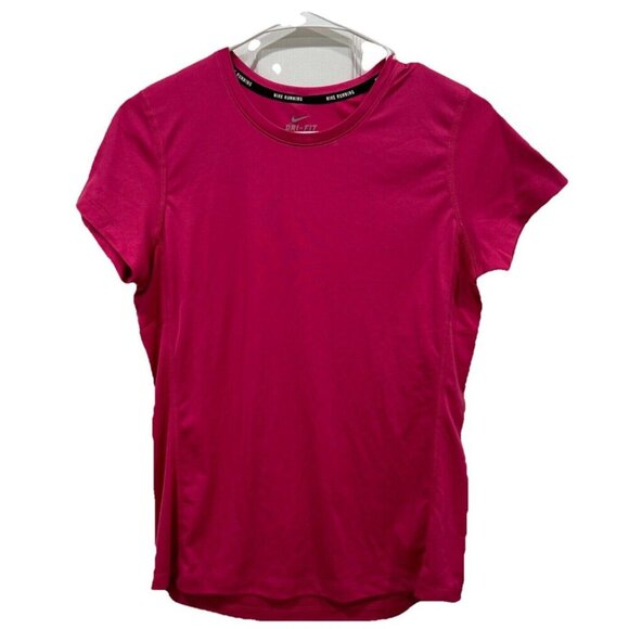 Nike Womens Shirt Medium M  Pink Dri-Fit‎ Workout Running Round Neck Gym - Picture 1 of 5